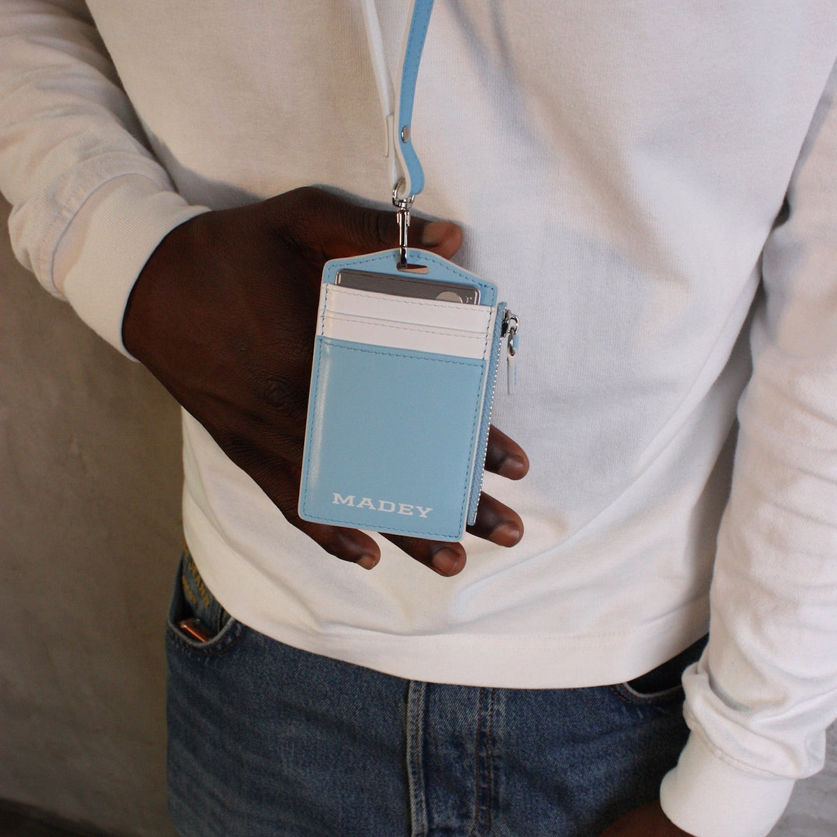 Cardholder Leather Baby Blue